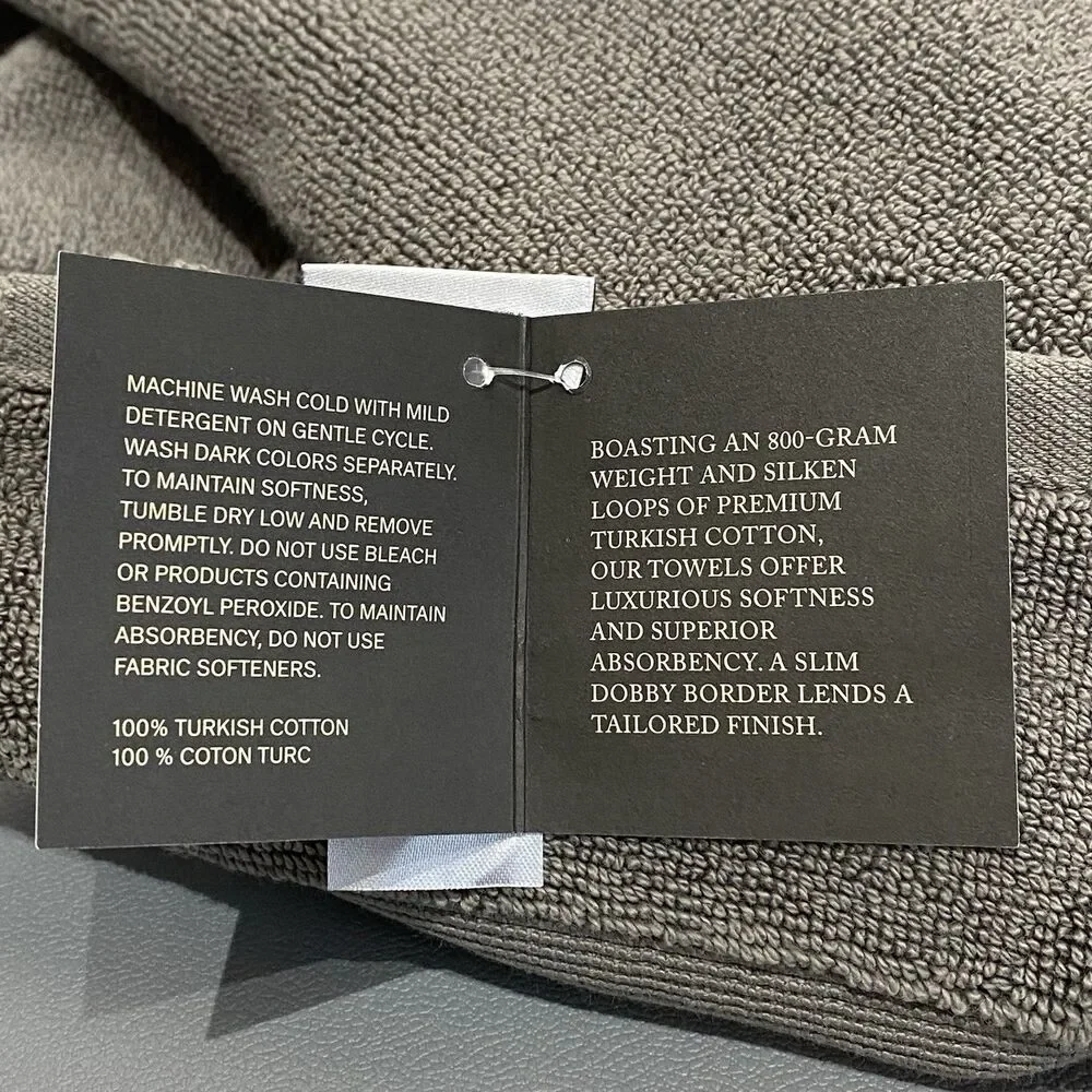 Restoration Hardware RH Bath Mat 800 Gram Ultra-Luxe Turkish Cotton Gray 19x31